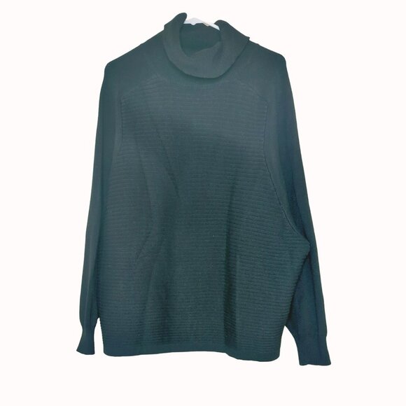 Eloquii Womens Plus Black Cowl Neck Sweater Size 22/24 Ribbed Pattern - Picture 1 of 7
